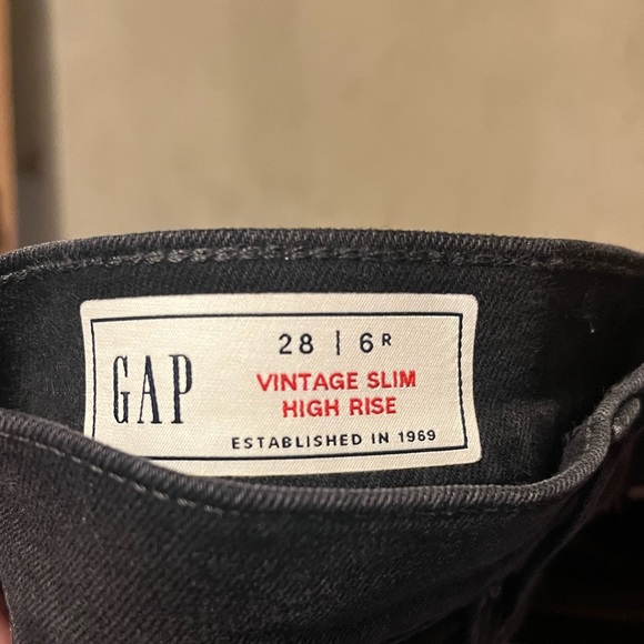 Gap Black Vintage Slim High Rise Jeans size 6 - Picture 8 of 8
